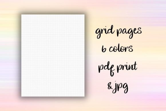Grid Notebook Pages: 6 Vibrant Colors